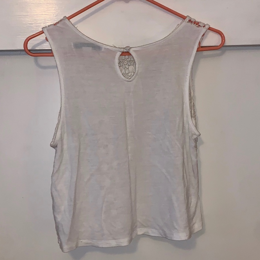 Crocheted/Lace White Top - Picture 3 of 5